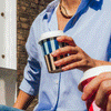 decent Hot Cup - Single Wall - Contrast Stripes