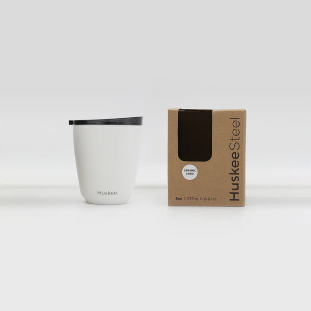 HuskeeSteel Cup & Lid - White