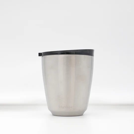 HuskeeSteel Cup & Lid - Brushed Steel
